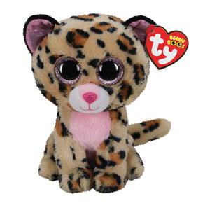 TY Beanie Boo "Livvie" Brown and Pink Leopard