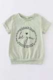 Green BE YOU Short Sleeve Top