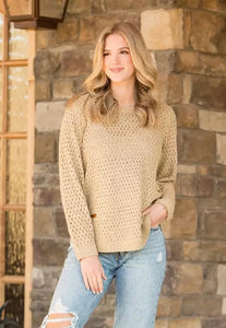 Simply Southern Snap Sweater - Beige